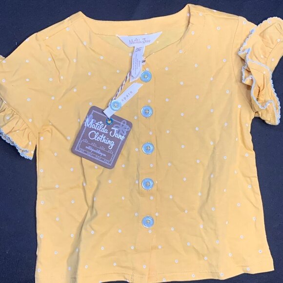 Matilda Jane Yellow Button Down Shirt - Picture 1 of 3